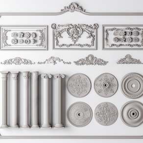 欧式古典石膏雕花3D模型下载